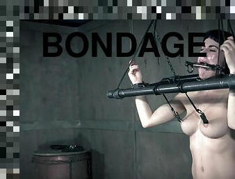 Brunette short haired slut Olive Glass tortured in hardcore bondage