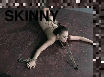 Painful hardcore bondage abuse for skinny babe Bobbi Dylan