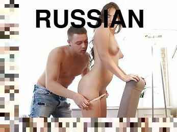 Russian teen couple doggy style sex with a cum shot for Mary Fox