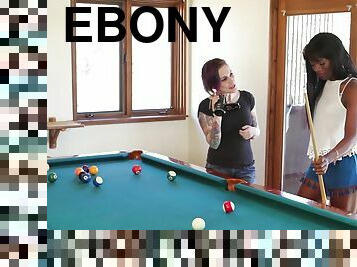 Ebony hottie Ana Foxxx likes to masturbate with a cute friend