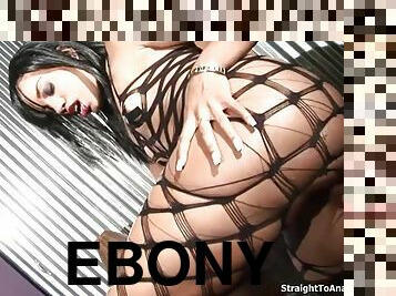 Gorgeous Ebony Sydnee Capri In Fishnet Anal Fuck