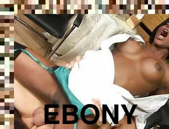 Ebony Jasmine Webb plays with his dick like there is no tomorrow