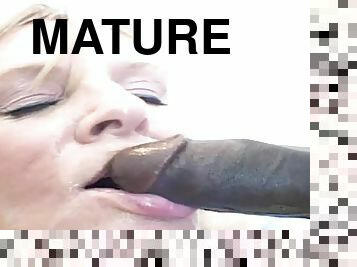 Mature Slutty Blonde Enjoy Sucking A Big Black Cock