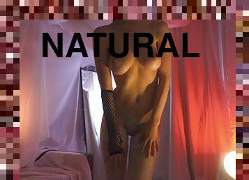 Teen Camgirl - Big natural tits in solo striptease