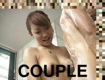 Stunning Yuna Takizawa has fun with a friend in the bathtub