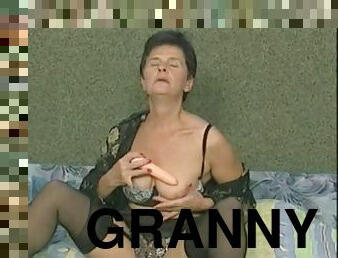 Nice ass Granny pleasured hardcore doggystyle while moaning