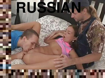 Slutty young Russian brunette Candy Julia gets fucked hard