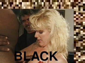 Diva in stockings bend over having a taste of big black cock hardcore