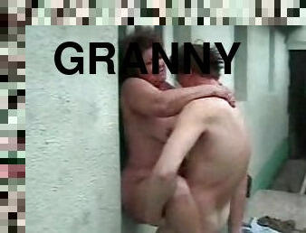 Big booty granny pounded hardcore doggystyle while yelling