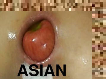 Big Red Apple In Tiny Asian Ass