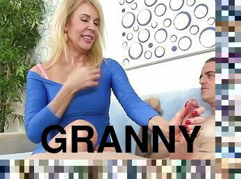 Horny Granny Erica Lauren Sucks on a Cock and Then Takes It Up Her Twat