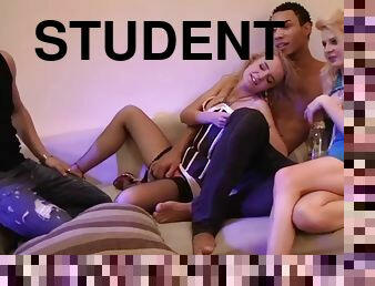 Student group sex at the afterparty