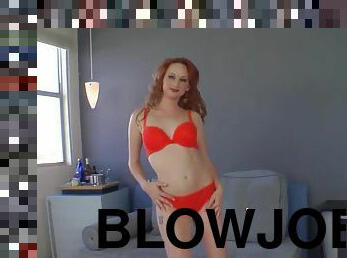 Audrey Lords is giving her TV repairman a filmed blowjob