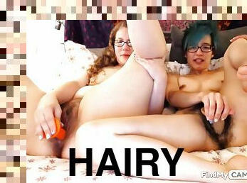 Two Hairy Nerd Girls Having Fun Together