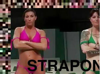 Womens wrestling and a strapon