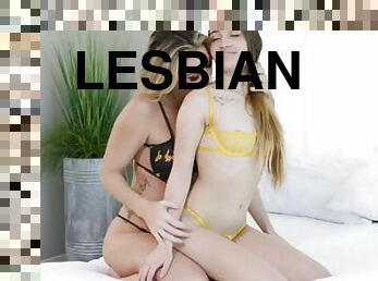 Lesbian milf Kayla Paige tits sucking petite Sera Ryder