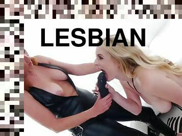 великі-цицьки, страпон, анальний-секс, лесбіянка-lesbian, подруга, латекс