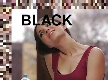 Black4k. teen kristy black has spontaneous interracial sex