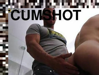 Muscle bottom anal sex and cumshot