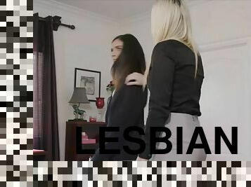 Hot lesbian milf dean handles a cute students pussy