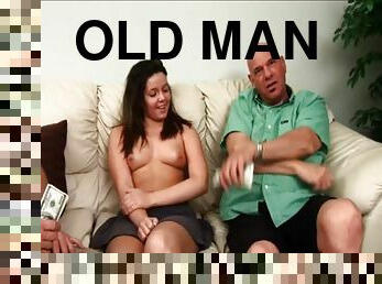 Old The old man fucks a hot brunette for money