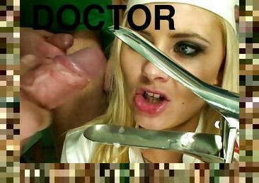 A nurse takes on two doctors at once and fucks them both
