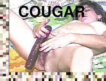 Cougar with hairy pussy gets wild toying in solo model Homemade clip