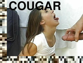 Classy Cougar gives big cock blowjob,fucked Hardcore and swallows cum