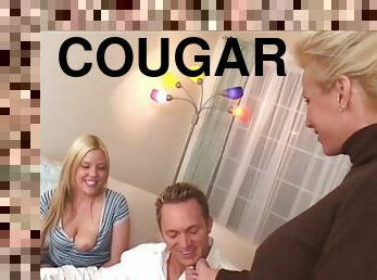 Icy hot blonde cougar getting drilled hardcore in hot ffm threesome