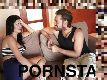 Pornstars Anissa and Jasmine share a long thick johnson