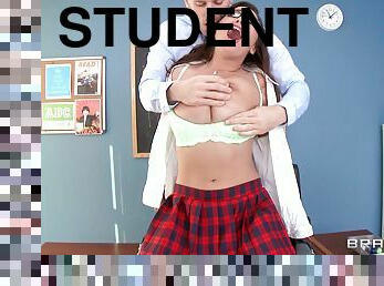 Naughty student gets a real punishment from her teacher's cock