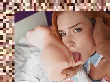 Sweetie's Favorite Toy - buxom redhead Sweetie Fox gives POV blowjob