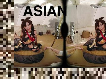 VR Conk Genshin Impact Dehya Sexy Asian Teen Cosplay Parody with Scarlett Alexis in VR Porn