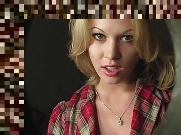 Blonde Ashley Coda gives blowjob through gloryhole in reality clip