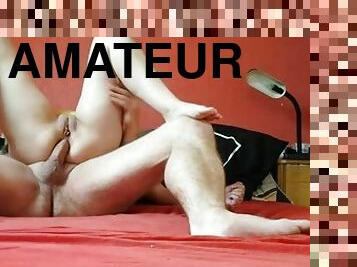 Amateur bitch gets anal fucked in reverse cowgirl pose in homemade tape