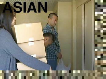 Horny Asian pornstar getting drilled hardcore in elevator