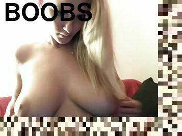 Blonde huge boobs on webcam strips