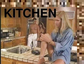 Ashlyn Gere in an unforgettable kitchen countertop threesome