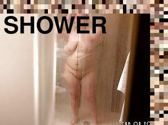 Spying On Chubby Coworker In Hotel's Shower