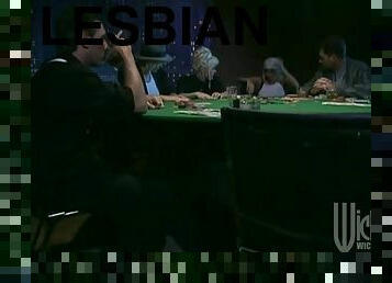 Three Lesbian Hotties Have Group Sex on a Poker Table