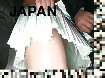 asiatique, collants, public, babes, ejaculation-sur-le-corps, hardcore, japonais, doigtage, culotte, lingerie