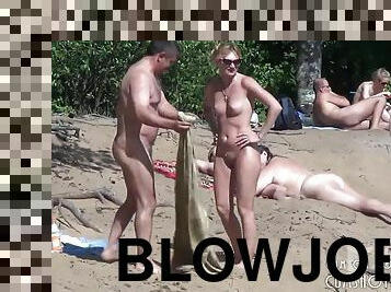 Nude Beach Blowjob Filmed By Spycam