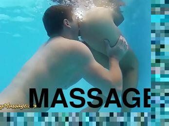 lucky poolboy enjoys a slippery nuru massage and crazy underwater pool sex
