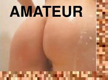 cul, chatte-pussy, amateur, serrée, parfait, solo, humide, brunette