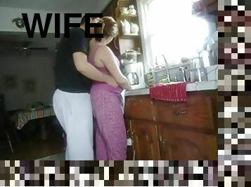 Fucking my wife in kitchen