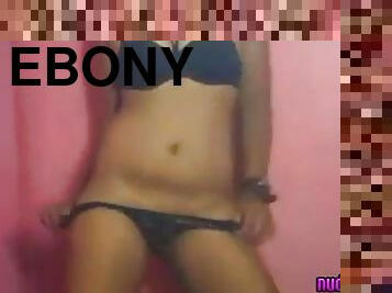 amateur, negra-ebony, bragas, webcam, a-solas, sujetador, polla