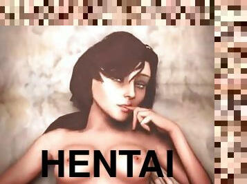 3D hentai sucking shemale giant cock