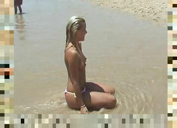 Sophie Moone is enjoying the beach in  San Antonio