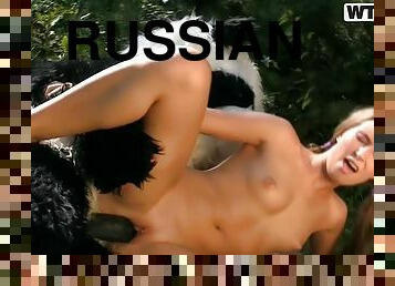 Sexy Russian honey gets balled by a Panda