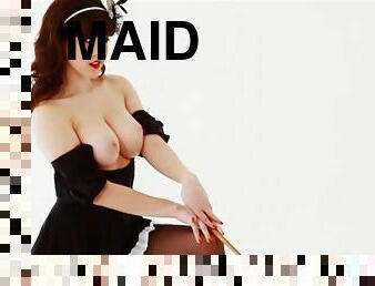 Claire Sinclair In Maid & Cop Uniform Shows Tits